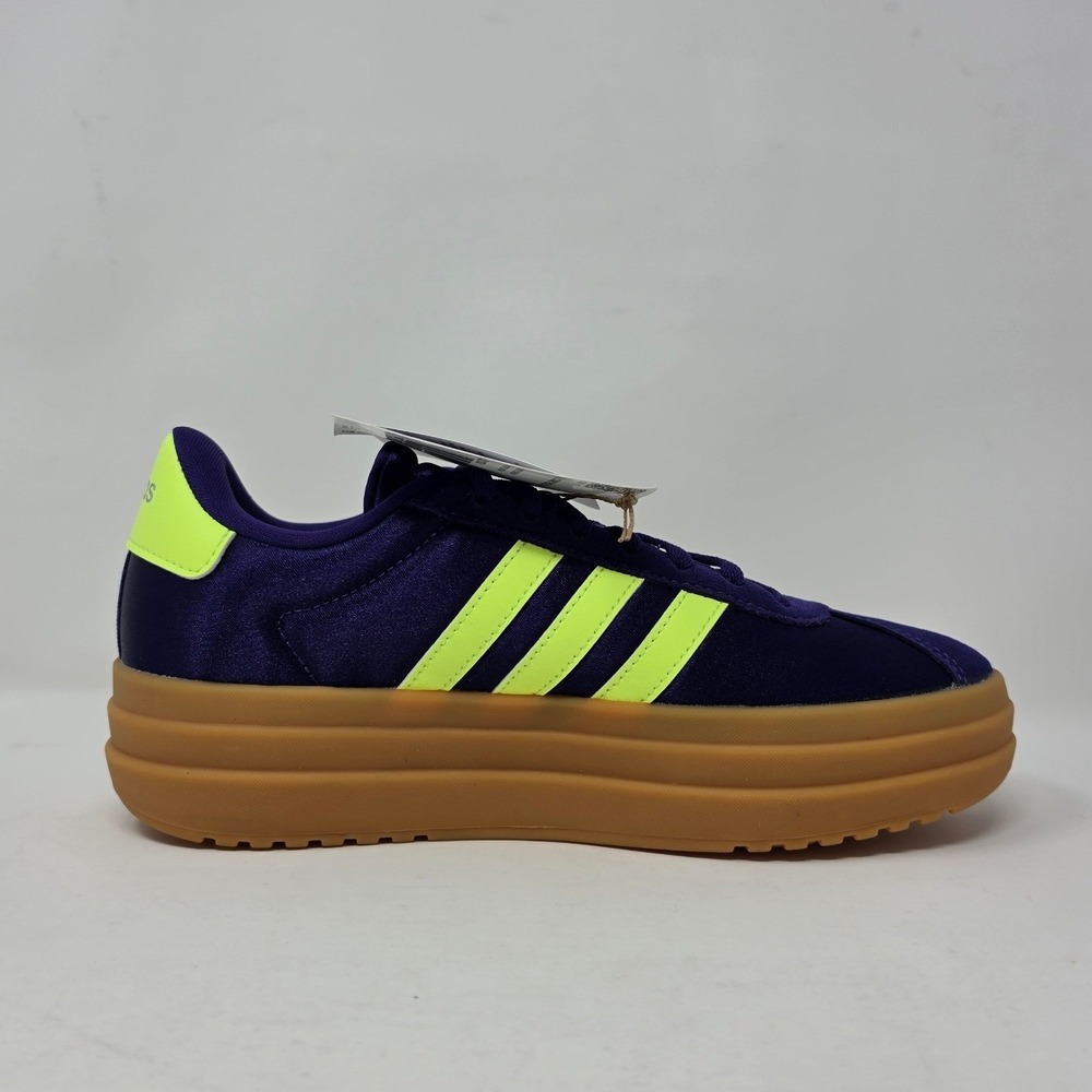 Adidas VL Court Bold J Purple Neon Yellow Platform Sneakers JQ1874 Youth 4.5/W6 - Picture 5 of 10